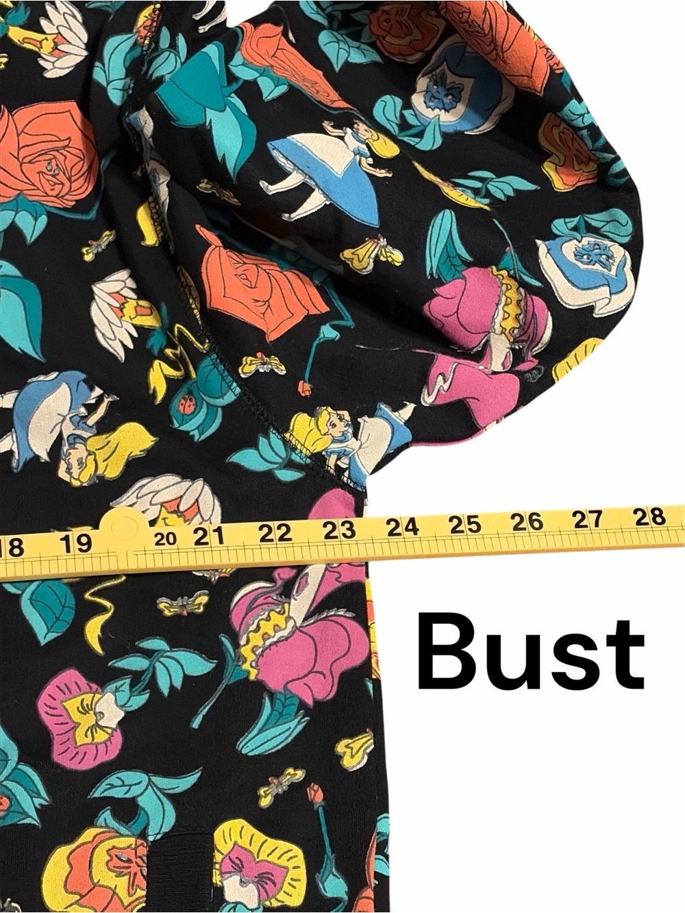 Disney Black Alice in Wonderland Floral Zip Hoodie Jacket - Picture 4 of 7